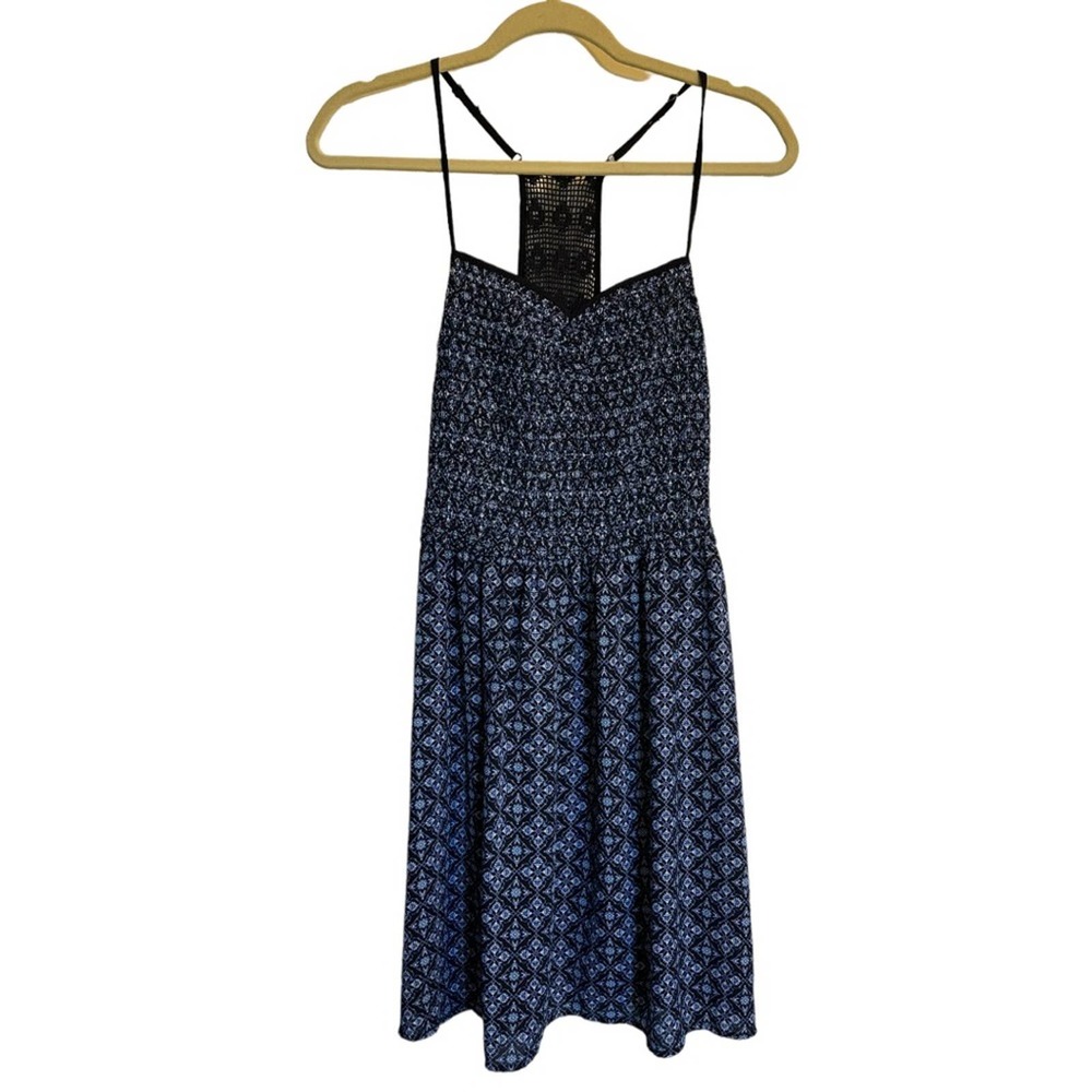 Xhilaration Blue Floral Spaghetti Mini Sundress Size Large